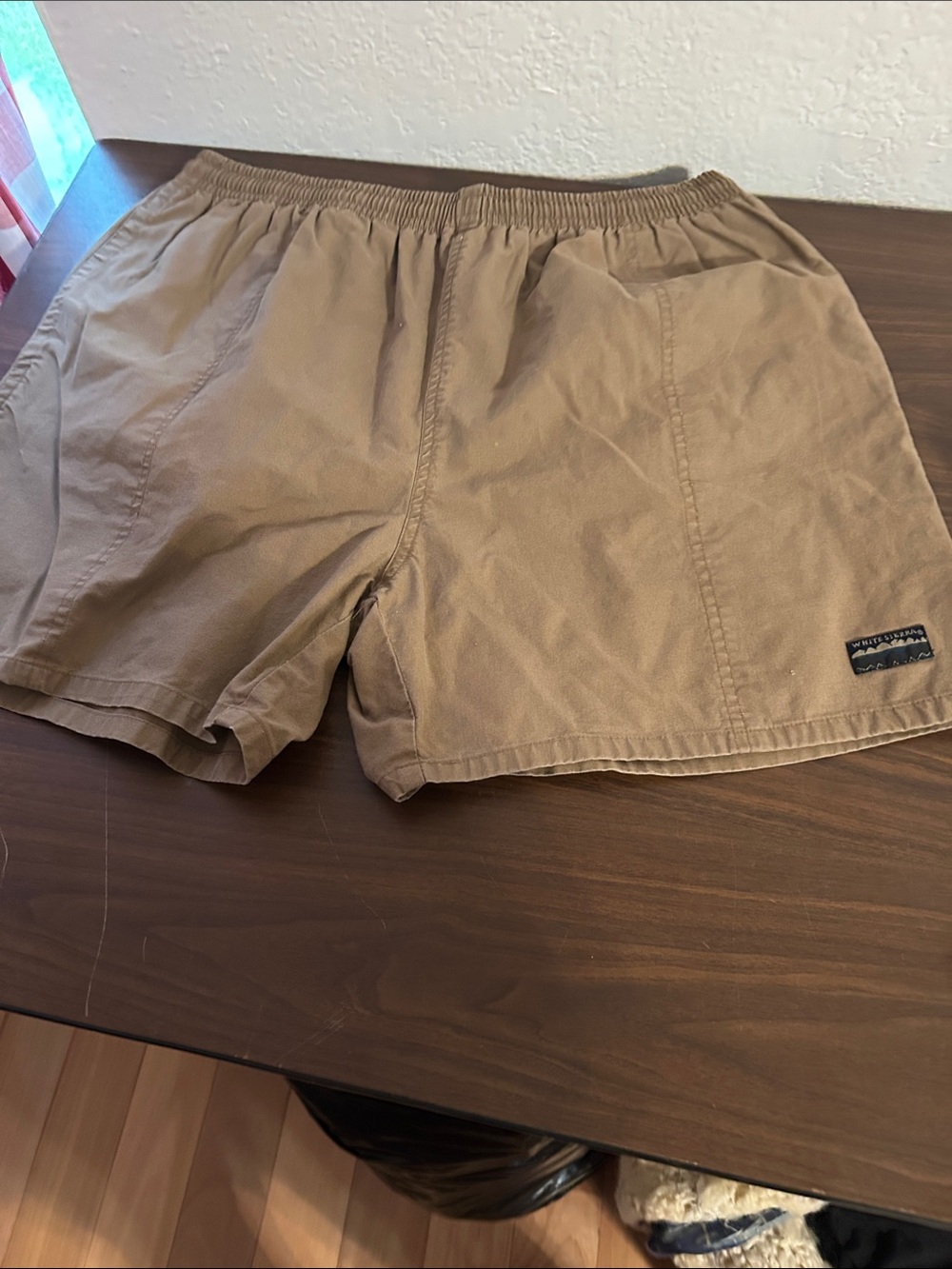 White Sierra Men's Tan Elastic-Waist Hybrid Shorts